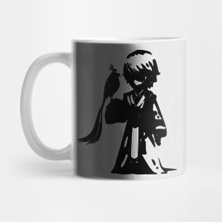 Pirate Captain (rock star) minimal silhouette white Mug